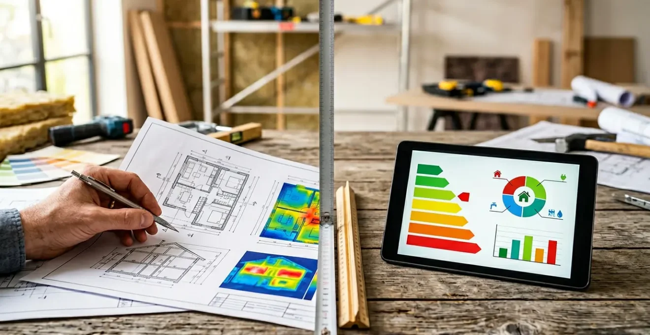 Comparaison visuelle entre audit énergétique et DPE pour la rénovation immobilière