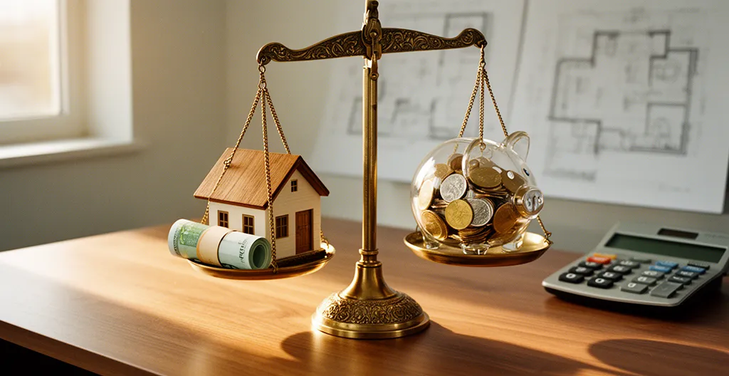 Balance symbolisant le choix entre assurance perte d'emploi et épargne de précaution pour crédit immobilier