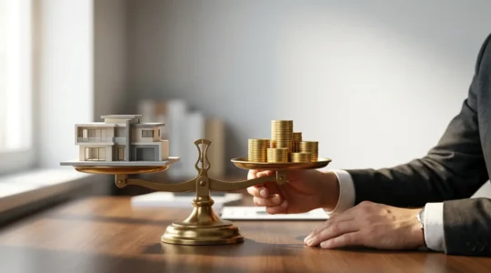 Illustration métaphorique d'une économie de 15 000 euros sur l'assurance de prêt immobilier grâce au changement d'assureur