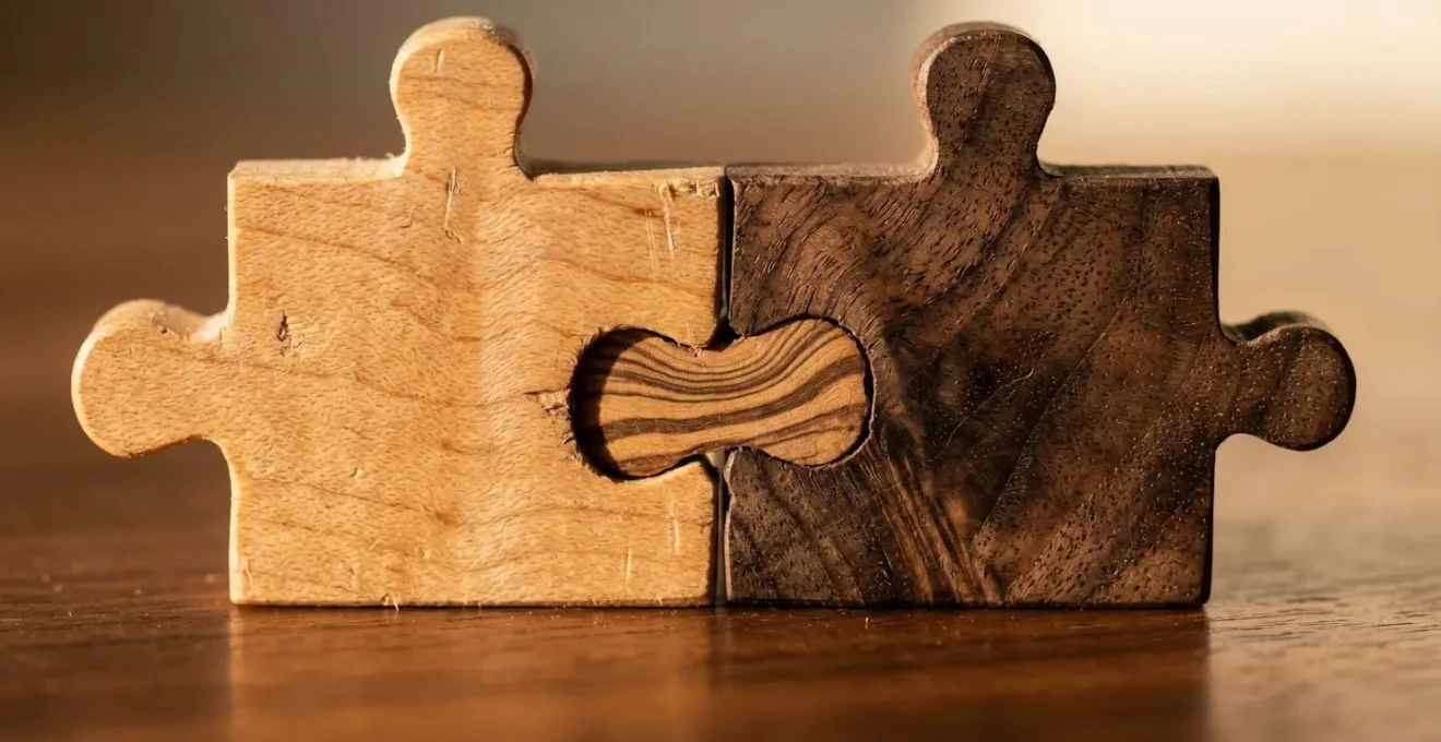 Représentation visuelle du démembrement de propriété avec séparation symbolique des droits