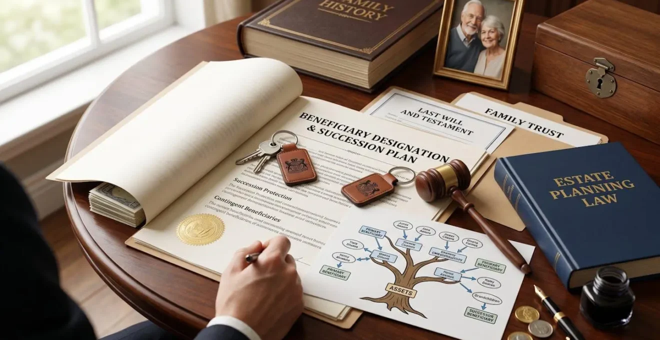 Documents et éléments symbolisant la protection successorale par clause bénéficiaire