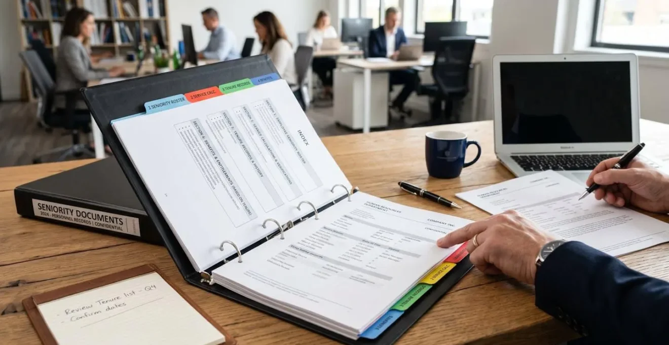 Dossier professionnel organisé avec documents d'ancienneté