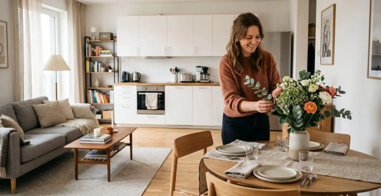 Aménagement intérieur d'un appartement meublé avec tous les équipements obligatoires LMNP